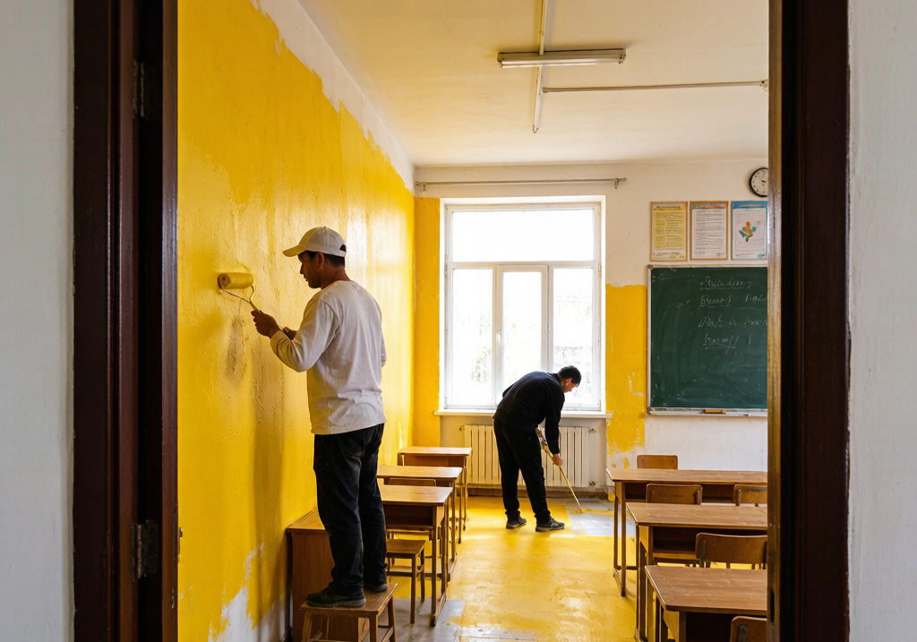 某市某中学教学楼外墙及窗框整体防水翻新