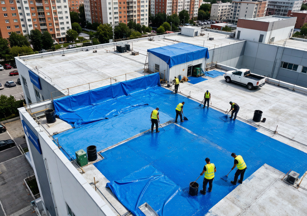 新乡某大型商业综合体混凝土屋面防水工程